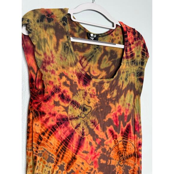 Jayli trippy colorful tie dye tunic top hippie retro groovy - Picture 6 of 8